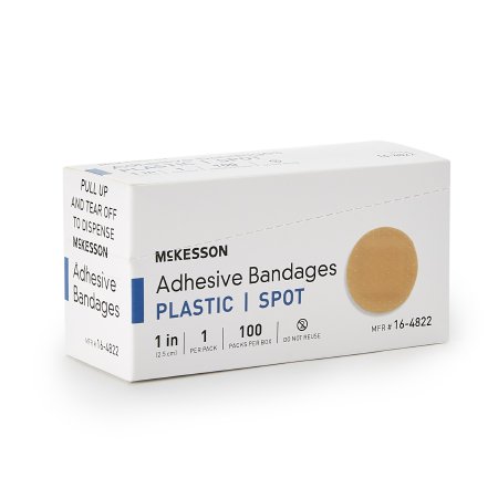 McKesson Brand 16-4822 Adhesive Spot Bandage McKesson 1 Inch Plastic Round Tan Sterile