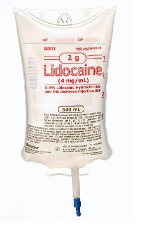 Baxter  2B0973 Lidocaine HCl / Dextrose 5%, Preservative Free 4 mg / mL IV Solution Flexible Bag 500 mL