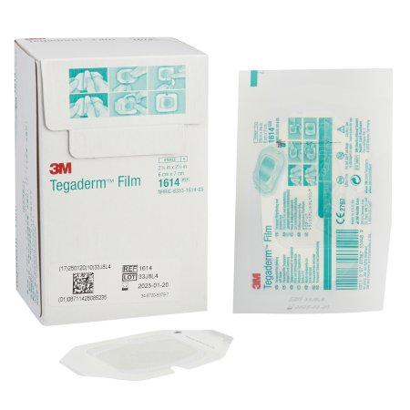 3M  1614 Transparent Film Dressing 3M Tegaderm 2-3/8 X 2-3/4 Inch Frame Style Delivery Rectangle Sterile