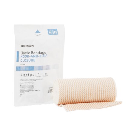 McKesson Brand 16-1033-4-STR Elastic Bandage McKesson 4 Inch X 5 Yard Hook and Loop Closure Tan Sterile Standard Compression