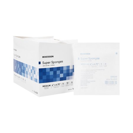 McKesson Brand 16-4265 Fluff Dressing McKesson 6 X 6-3/4 Inch 5 per Pack Sterile Rectangle