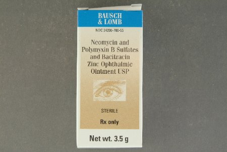 Bausch & Lomb  24208078055 Neomycin Sulfate / Polymyxin B Sulfate / Bacitracin Zinc 3.5 mg - 10,000 Units - 400 Units Ointment Tube 3.5 Gram