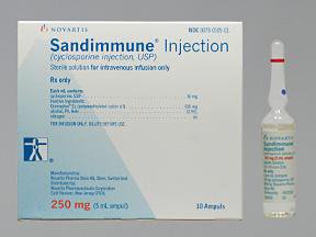 Novartis  00078010901 Sandimmune Cyclosporine 50 mg / mL Injection Ampule 5 mL