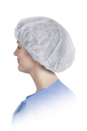 Medline CRI1004 Bouffant Cap One Size Fits Most Blue Elastic Closure