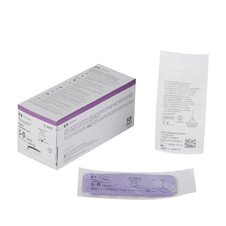 Covidien  SL-5687G Absorbable Suture with Needle Polysorb Polyester P-13 3/8 Circle Precision Reverse Cutting Needle Size 5 - 0 Braided