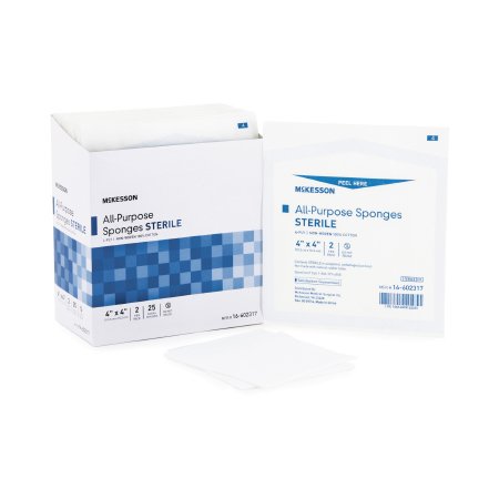 McKesson Brand 16-602317 Nonwoven Sponge McKesson 4 X 4 Inch 2 per Pack Sterile 4-Ply Square