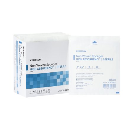 McKesson Brand 16-42444 Nonwoven Sponge McKesson 4 X 4 Inch 2 per Pack Sterile 4-Ply Square