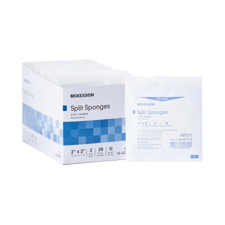 McKesson Brand 16-42026 Split Sponges McKesson 2 X 2 Inch Sterile 6-Ply