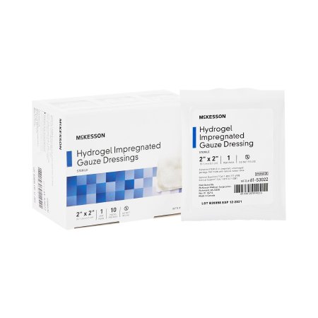 McKesson Brand 61-53022 Hydrogel Wound Dressing McKesson Impregnated 2 X 2 Inch Square Sterile