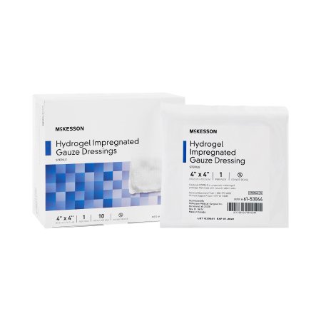 McKesson Brand 61-53044 Hydrogel Wound Dressing McKesson Impregnated 4 X 4 Inch Square Sterile