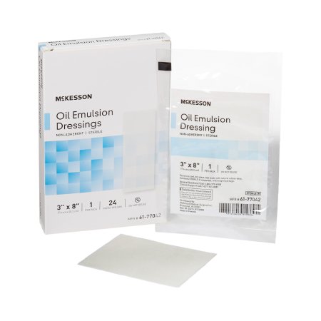 McKesson Brand 61-77042 Oil Emulsion Impregnated Dressing McKesson Rectangle 3 X 8 Inch Sterile