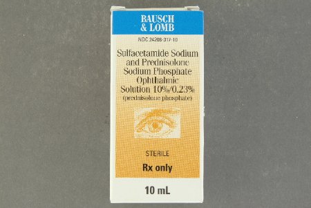 Bausch & Lomb  24208031705 Sulfacetamide Sodium / Prednisolone Sodium Phosphate 10% - 0.25% Solution Dropper Bottle 5 mL