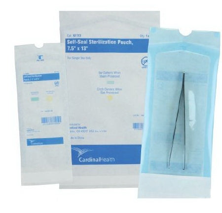 Cardinal  92168 Sterilization Pouch Cardinal Health Ethylene Oxide (EO) Gas Sterilization 8 X 16 Inch Transparent Blue / White Self Seal Paper / Film