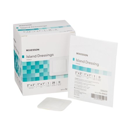 McKesson Brand 16-89022 Adhesive Dressing McKesson 2 X 2 Inch Polypropylene / Rayon Square White Sterile