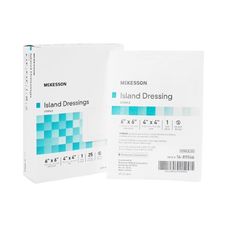 McKesson Brand 16-89066 Adhesive Dressing McKesson 6 X 6 Inch Polypropylene / Rayon Square White Sterile