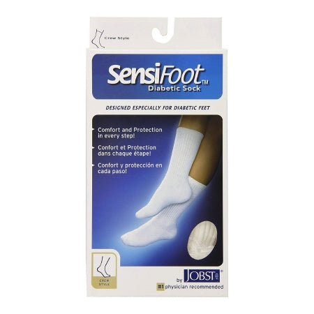 BSN Medical 110838 Diabetic Compression Socks JOBST Sensifoot Crew Large White Closed Toe