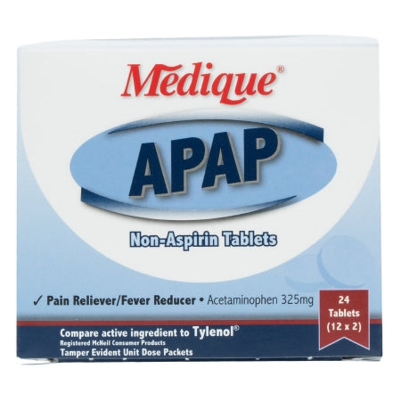 Medique Products  14564 Pain Relief APAP 325 mg Strength Acetaminophen Tablet 24 per Bottle