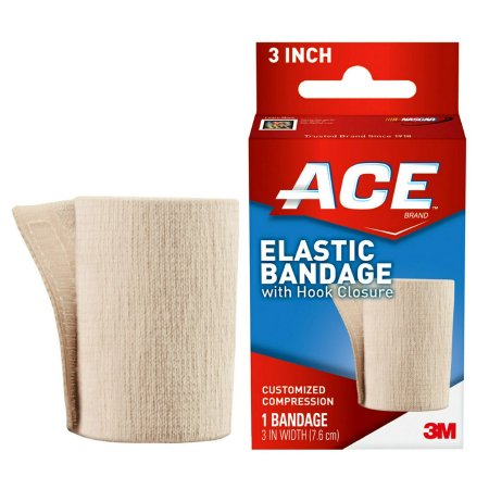 3M  207603 Elastic Bandage 3M ACE 3 Inch Width Single Hook and Loop Closure Tan NonSterile Standard Compression