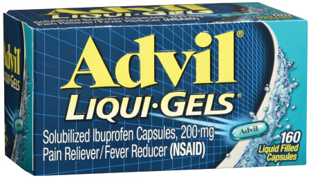 Glaxo Consumer Products  00573016989 Pain Relief Advil Liqui-Gels 200 mg Strength Ibuprofen Capsule 160 per Bottle