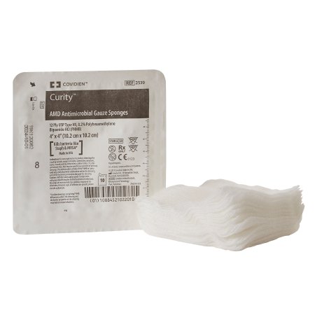Cardinal  2539- Gauze Sponge Curity AMD 4 X 4 Inch 10 per Tray Sterile 12-Ply PHMB Square