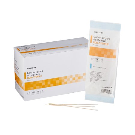 McKesson Brand 24-106 Swabstick McKesson Cotton Tip Wood Shaft 6 Inch NonSterile 100 per Pack