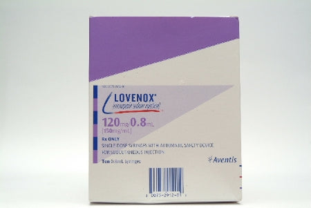 Aventis Pharmaceuticals  00075291201 Lovenox Enoxaparin Sodium, Preservative Free 120 mg / 0.8 mL Injection Prefilled Syringe 0.8 mL