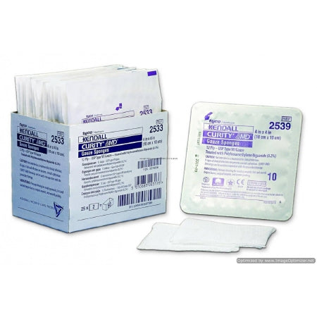 Cardinal  2533 Gauze Sponge Curity AMD 4 X 4 Inch 2 per Pack Sterile 12-Ply PHMB Square