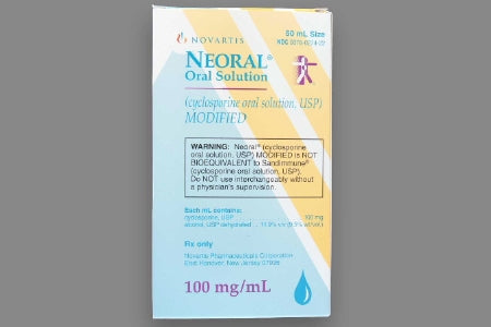 Novartis  00078027422 Neoral Cyclosporine, Modified 100 mg / mL Solution Bottle 50 mL