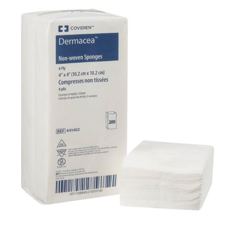 Cardinal  441402 Nonwoven Sponge Dermacea 4 X 4 Inch 200 per Pack NonSterile 4-Ply Square