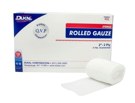 Dukal  452 Fluff Bandage Roll Dukal 2 Inch X 5 Yard 1 per Pack Sterile 2-Ply Roll Shape