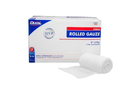 Dukal  453 Fluff Bandage Roll Dukal 3 Inch X 5 Yard 2 per Pack Sterile 2-Ply Roll Shape