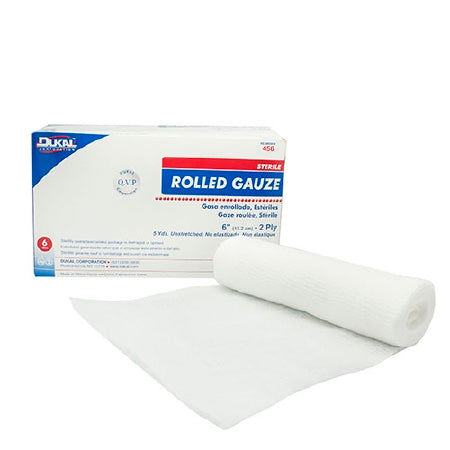 Dukal  456 Fluff Bandage Roll Dukal 6 Inch X 5 Yard 1 per Pack Sterile 2-Ply Roll Shape