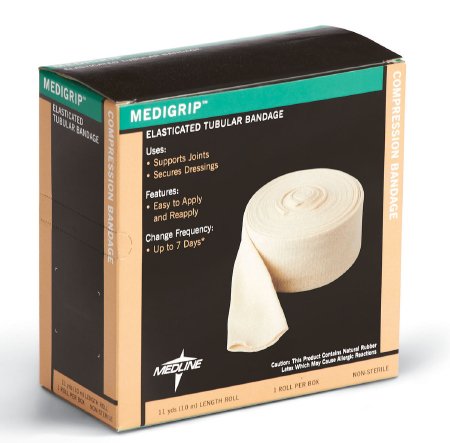 Medline  MSC9504 Elastic Tubular Support Bandage Medigrip 3-1/2 Inch X 11 Yard Leg / Small Thigh Pull On Tan NonSterile Size E Standard Compression