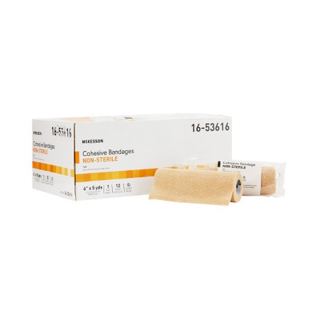 McKesson Brand 16-53616 Cohesive Bandage McKesson 6 Inch X 5 Yard Self-Adherent Closure Tan NonSterile Standard Compression