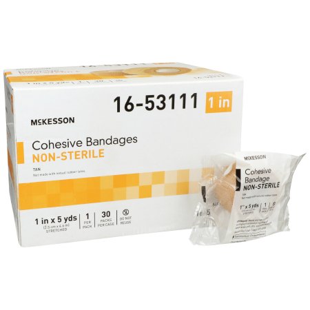 McKesson Brand 16-53111 Cohesive Bandage McKesson 1 Inch X 5 Yard Self-Adherent Closure Tan NonSterile Standard Compression