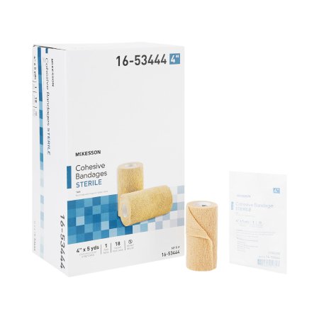 McKesson Brand 16-53444 Cohesive Bandage McKesson 4 Inch X 5 Yard Self-Adherent Closure Tan Sterile Standard Compression