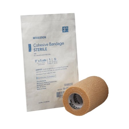 McKesson Brand 16-53343 Cohesive Bandage McKesson 3 Inch X 5 Yard Self-Adherent Closure Tan Sterile Standard Compression