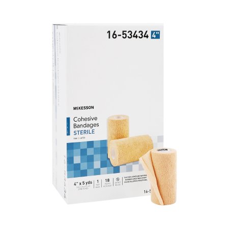 McKesson Brand 16-53434 Cohesive Bandage McKesson 4 Inch X 5 Yard Self-Adherent Closure Tan Sterile Standard Compression