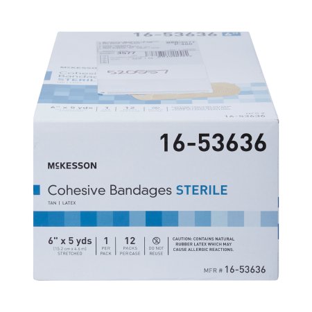 McKesson Brand 16-53636 Cohesive Bandage McKesson 6 Inch X 5 Yard Self-Adherent Closure Tan Sterile Standard Compression