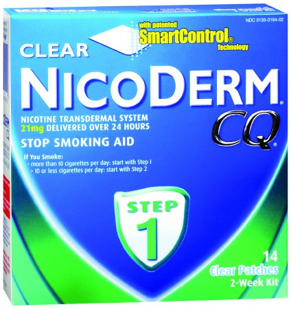 Glaxo Consumer Products  00135019402 Stop Smoking Aid Nicoderm CQ 21 mg Strength Transdermal Patch