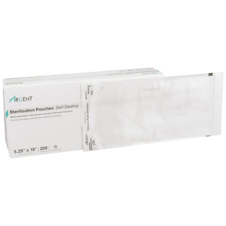 McKesson Brand 73-SSP382 Sterilization Pouch McKesson Argent Sure-Check Ethylene Oxide (EO) Gas / Steam 5-1/4 X 10 Inch Transparent / Blue Self Seal Paper / Film