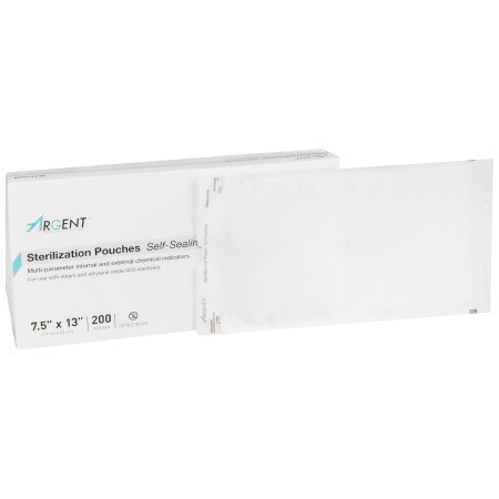 McKesson Brand 73-SSP383 Sterilization Pouch McKesson Argent Sure-Check Ethylene Oxide (EO) Gas / Steam 7-1/2 X 13 Inch Transparent / Blue Self Seal Paper / Film