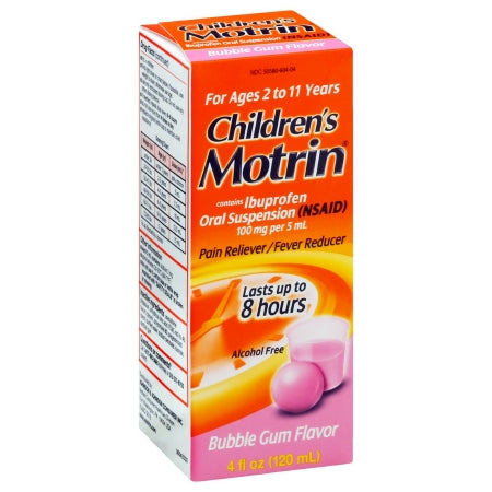 J & J Sales  50580060404 Children's Pain Relief Motrin 100 mg / 5 mL Strength Ibuprofen Oral Suspension