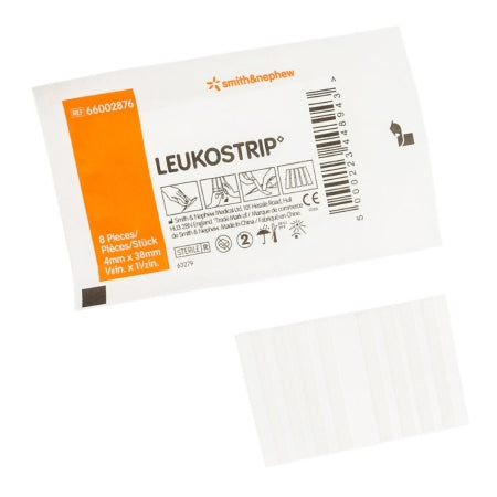 Smith & Nephew  66002876 Skin Closure Strip Leukostrip 1/8 X 1-1/2 Inch Nonwoven Material Flexible Strip White