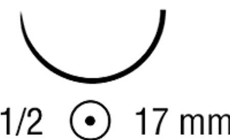 Covidien  UL-214 Absorbable Suture with Needle Polysorb Polyester CVF-23 1/2 Circle Taper Point Needle Size 4 - 0 Braided