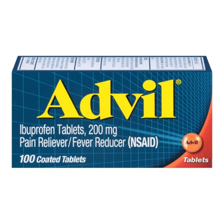 Glaxo Consumer Products  00573016040 Pain Relief Advil 200 mg Strength Ibuprofen Tablet 100 per Bottle