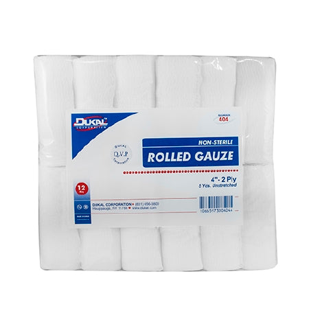 Dukal  404 Conforming Bandage Dukal 4 Inch X 5 Yard 12 per Pack NonSterile 2-Ply Roll Shape