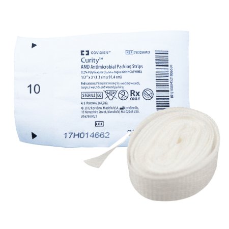 Cardinal  7832AMD Wound Packing Strip Curity AMD Polyhexamethylene Biguanide (PHMB) s/b PHMB 1/2 Inch X 1 Yard Sterile