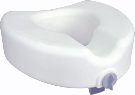 Drive Medical  12014 Raised Toilet Seat Premium 4-1/2 Inch Height White 300 lbs. Weight Capacity