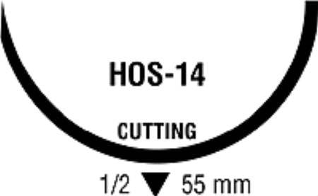 Medtronic MITG  88863027-79 Nonabsorbable Suture with Needle Ti-Cron Polyester HOS-14 1/2 Circle Reverse Cutting Needle Size 5 Braided